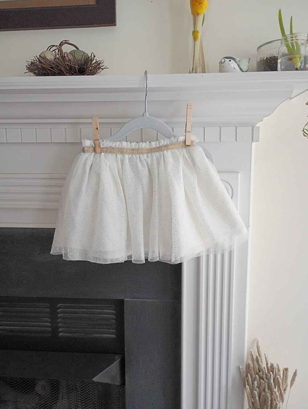 Cat & Jack 3t Cream/Gold Tulle Skirt